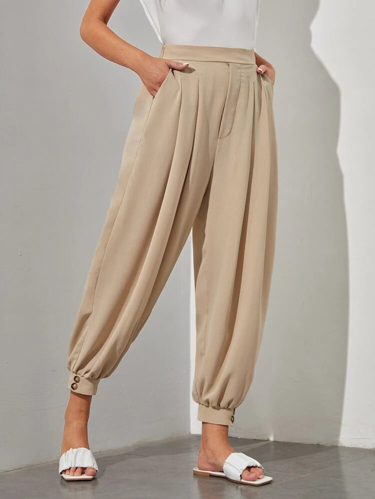 Fifth Avenue Women's Pleated Button Ankle Pants FAWLP35