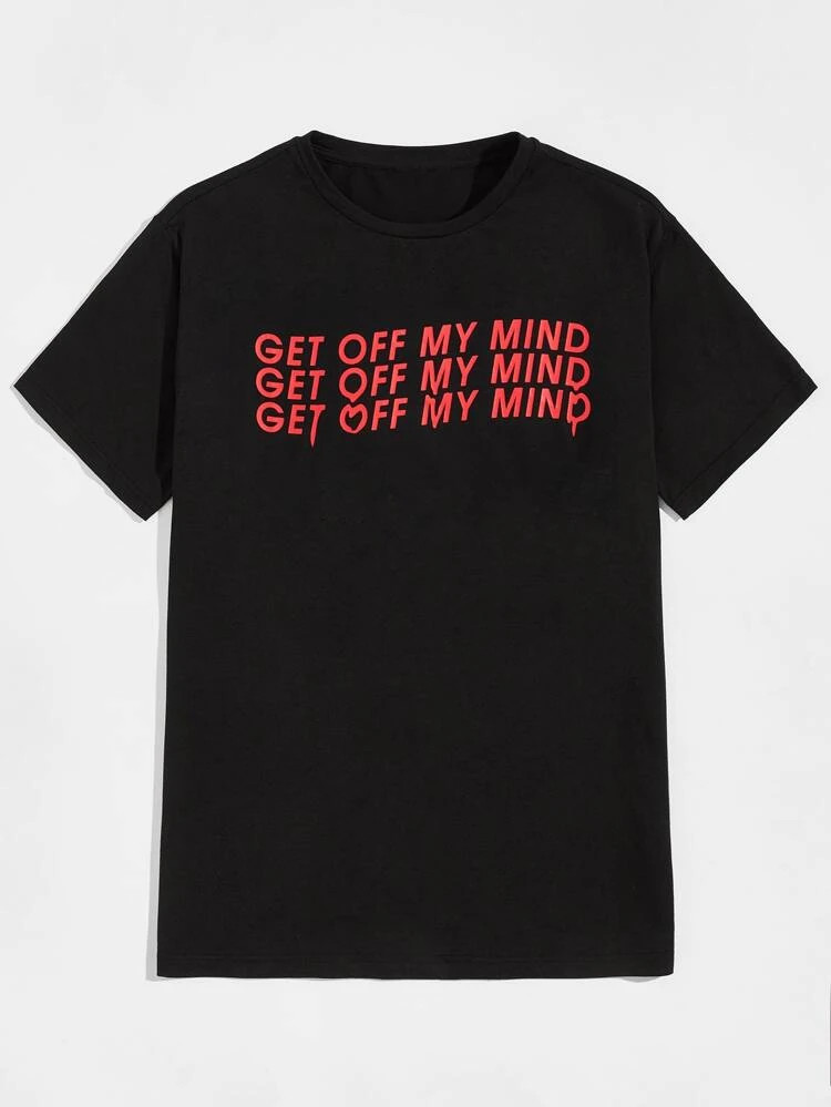 Fifth Avenue Front Back Lies Printed MIFT171 T-Shirt - Black