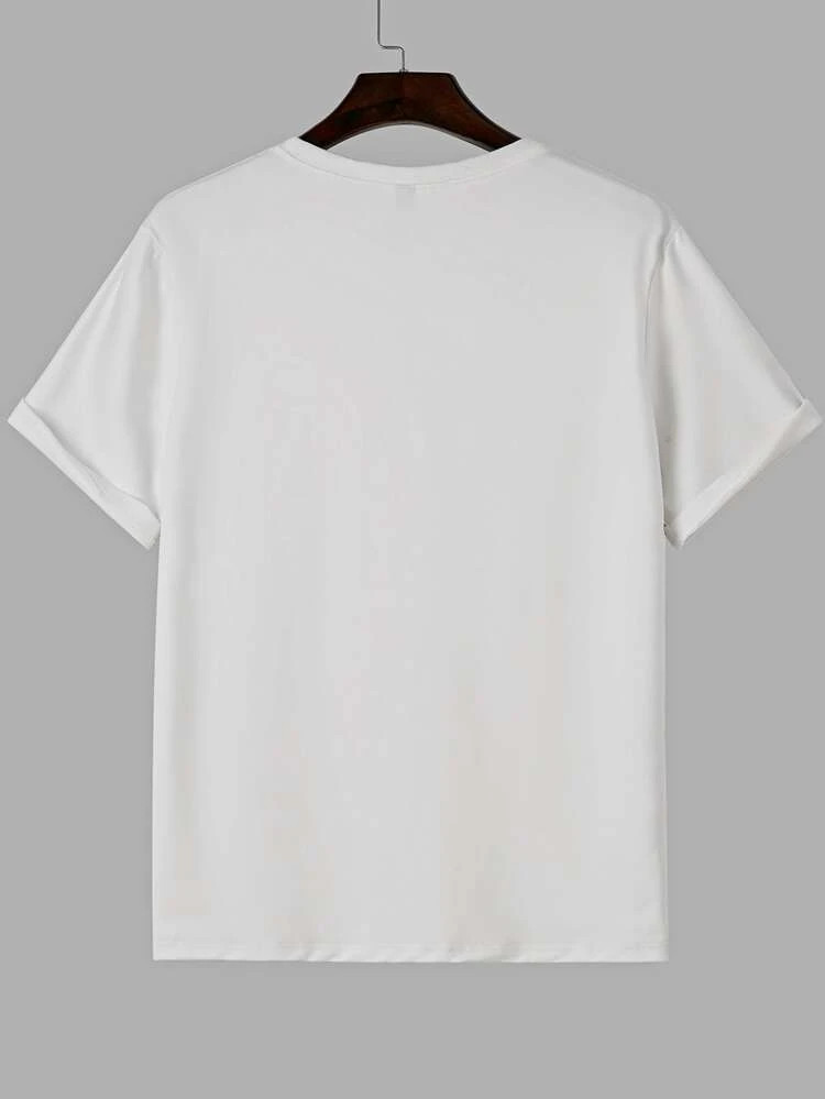 Fifth Avenue Multi Color Dragon Printed MIFT198 T-Shirt - White