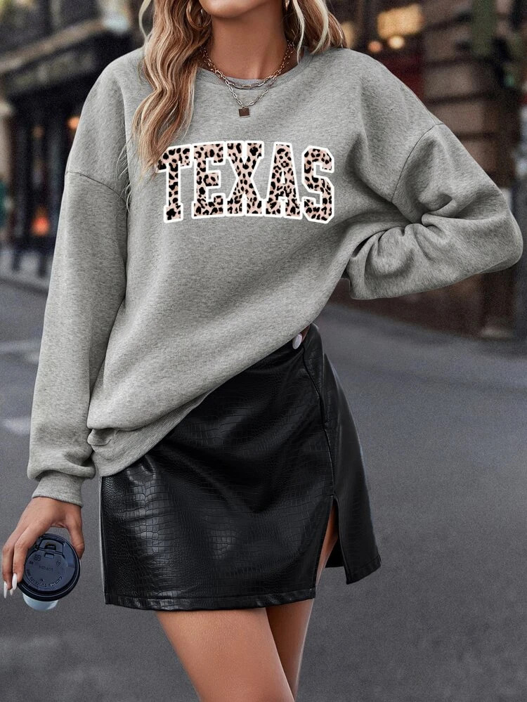 Fifth Avenue DIFT701 Texas Printed Sweatshirt - Grey