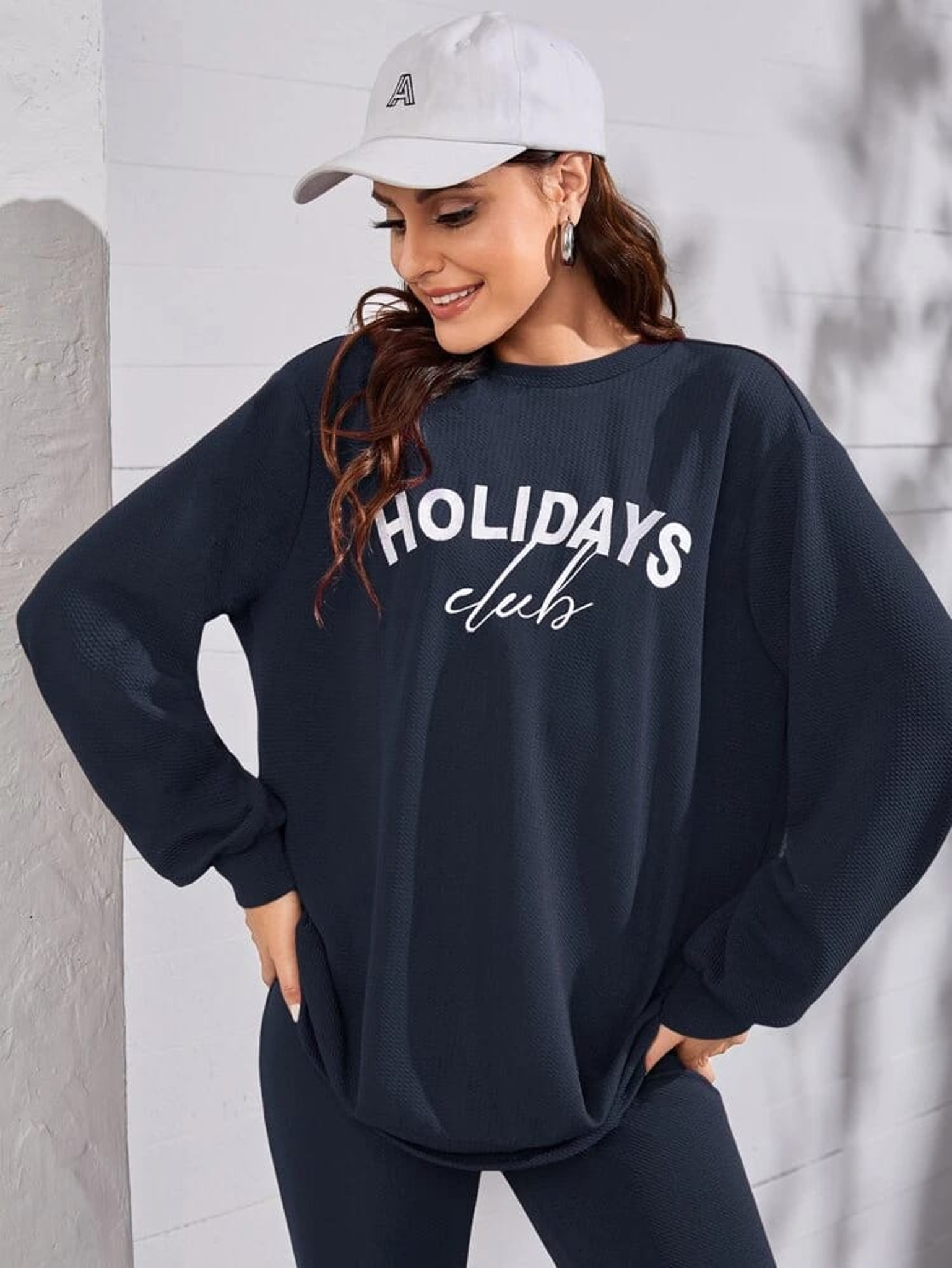 Fifth Avenue WTPS26 Print Oversized Detail Sweatshirt and Jogger Pants Set