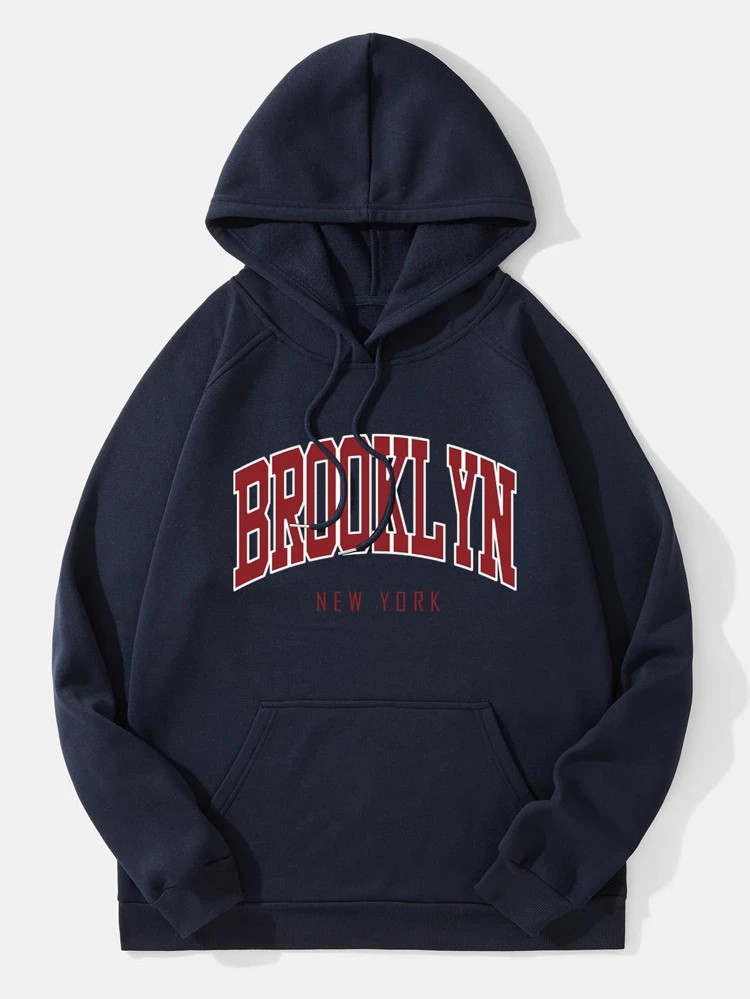 Fifth Avenue Printed Hoodie MIFT268 - Navy Blue