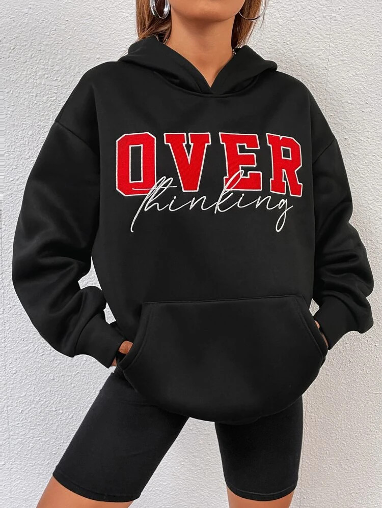 Fifth Avenue DIFT710 Overthinking Print Hoodie - Black