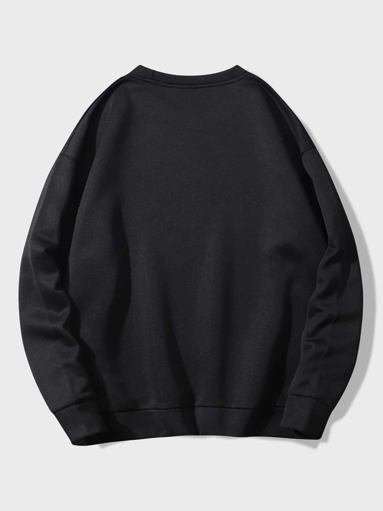 Fifth Avenue DIFT716 Cat Face Printed Sweatshirt - Black