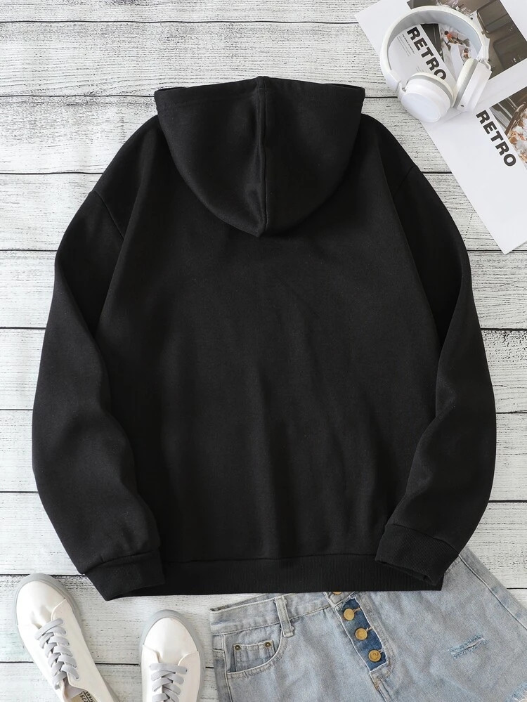 Fifth Avenue DIFT724 Love Vector Print Hoodie - Black