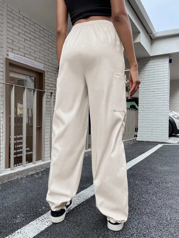 Fifth Avenue Women's Elastic Wide Leg Pocket Detail Pants FAWLP76