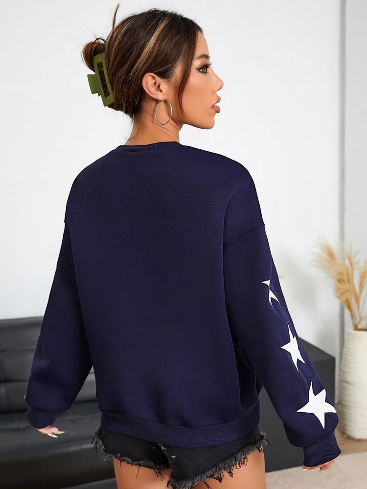 Fifth Avenue DIFT735 Future Printed Sweatshirt - Navy Blue