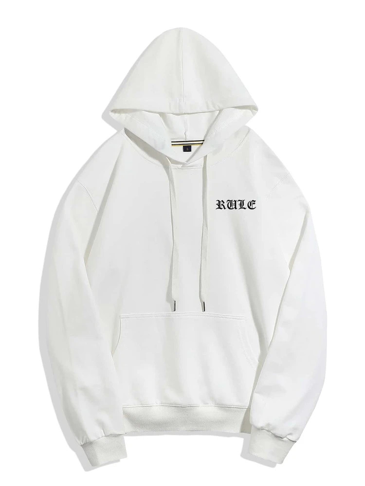 Fifth Avenue Front Back Printed Hoodie MIFT287 - White