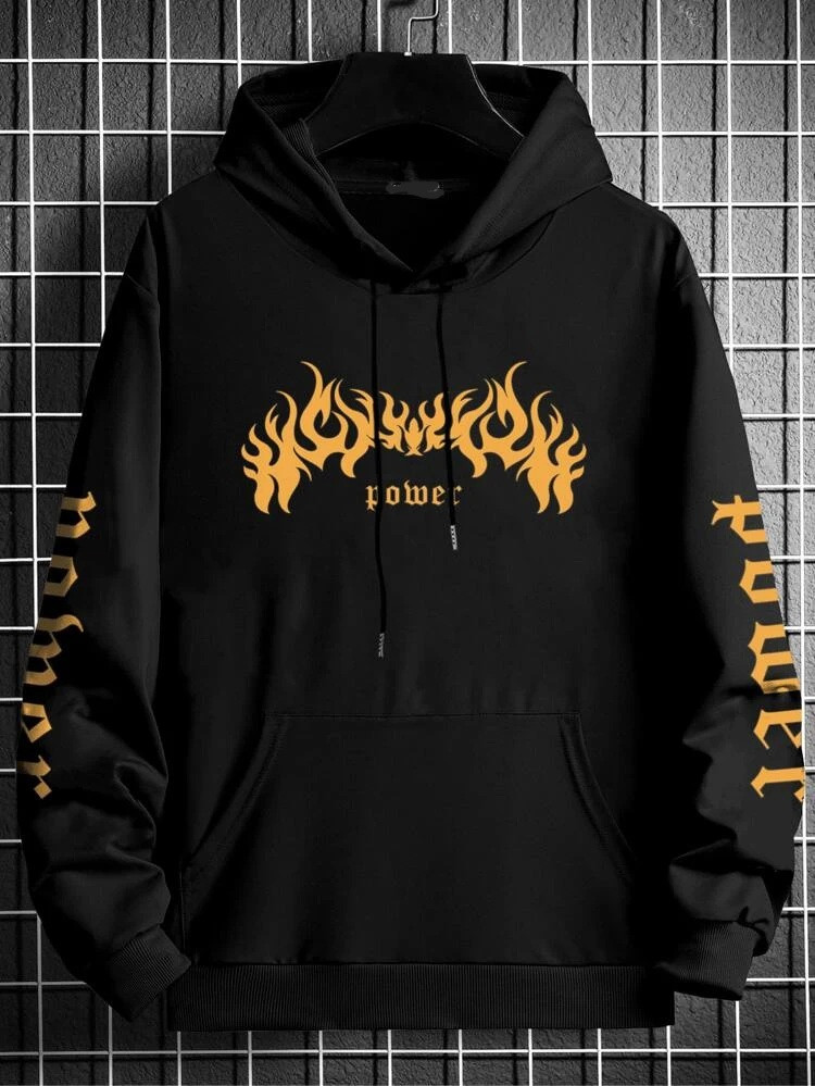 Fifth Avenue Printed Hoodie MIFT293 - Black