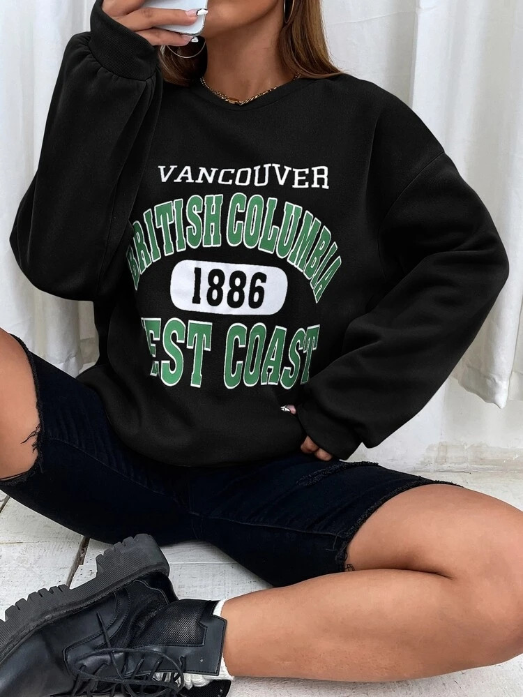 Fifth Avenue DIFT747 British Columbia Printed Sweatshirt - Black