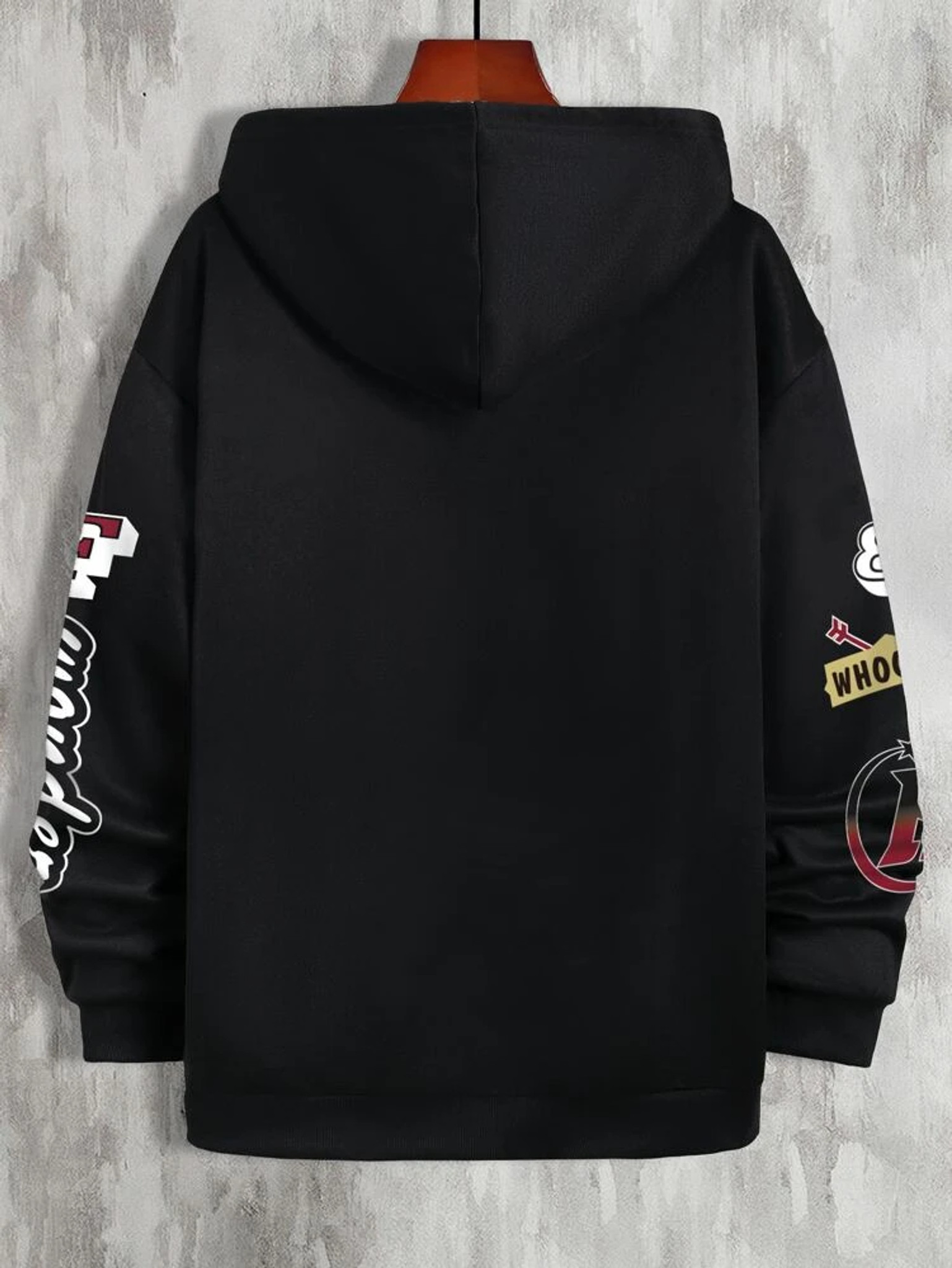 Fifth Avenue Printed Zip Hoodie MIFT305 - Black