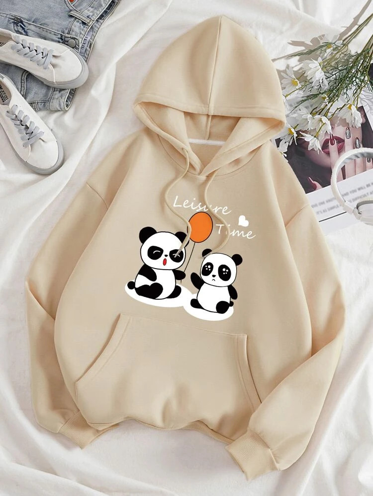 Fifth Avenue DIFT768 Panda Print Hoodie - Cream