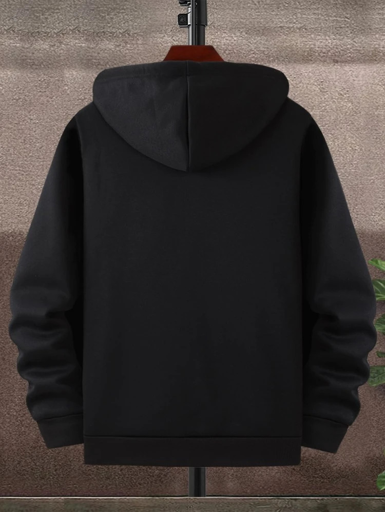 Fifth Avenue Printed Zip Hoodie MIFT316 - Black