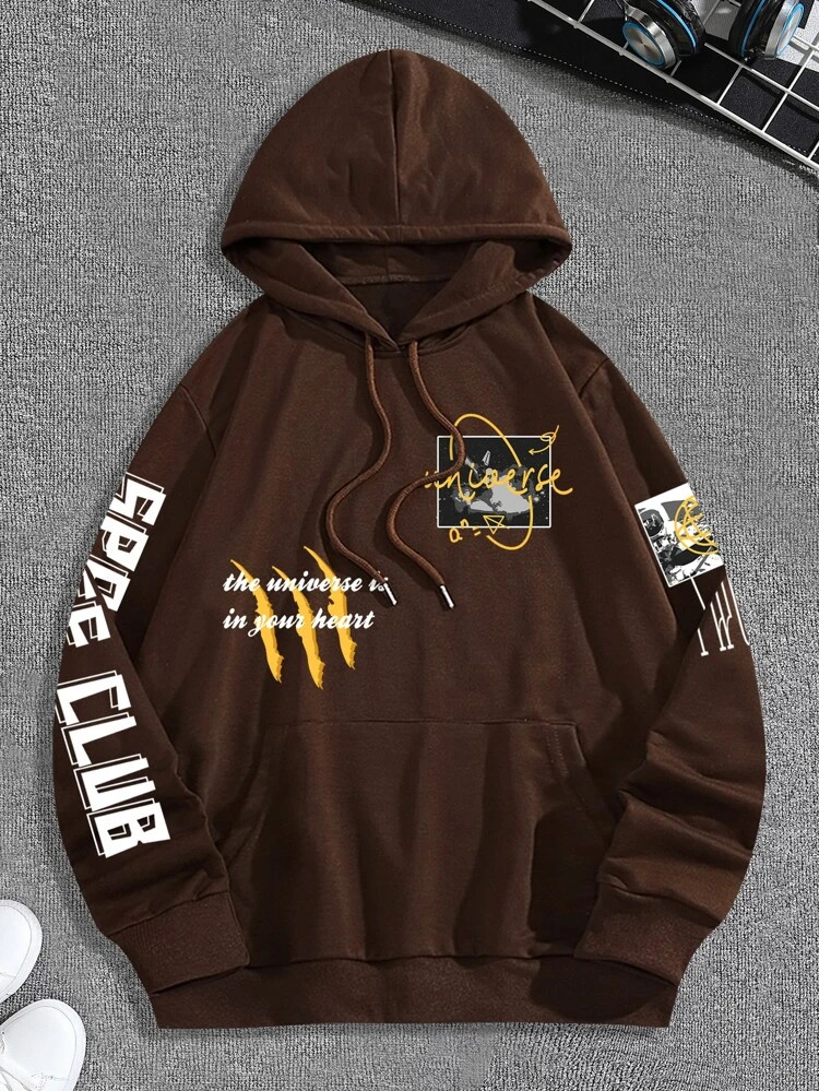 Fifth Avenue Printed Hoodie MIFT318 - Brown