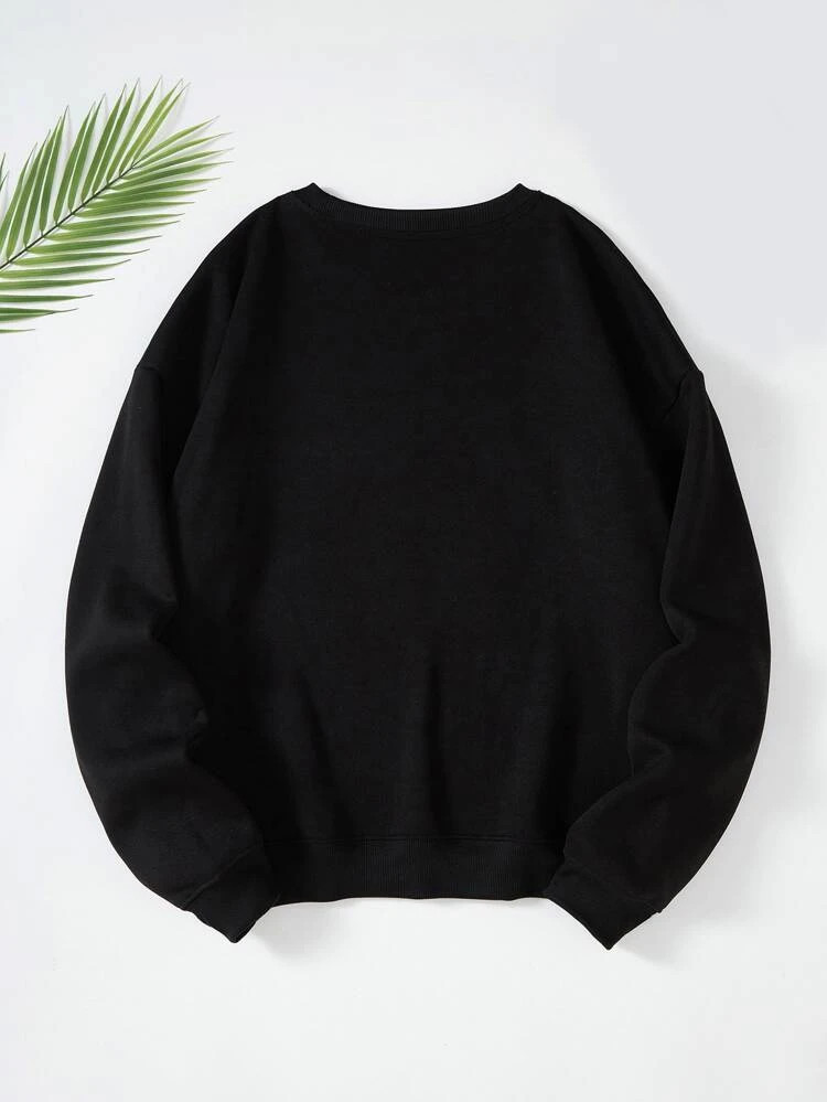 Fifth Avenue DIFT771 Floral Figure Printed Sweatshirt - Black
