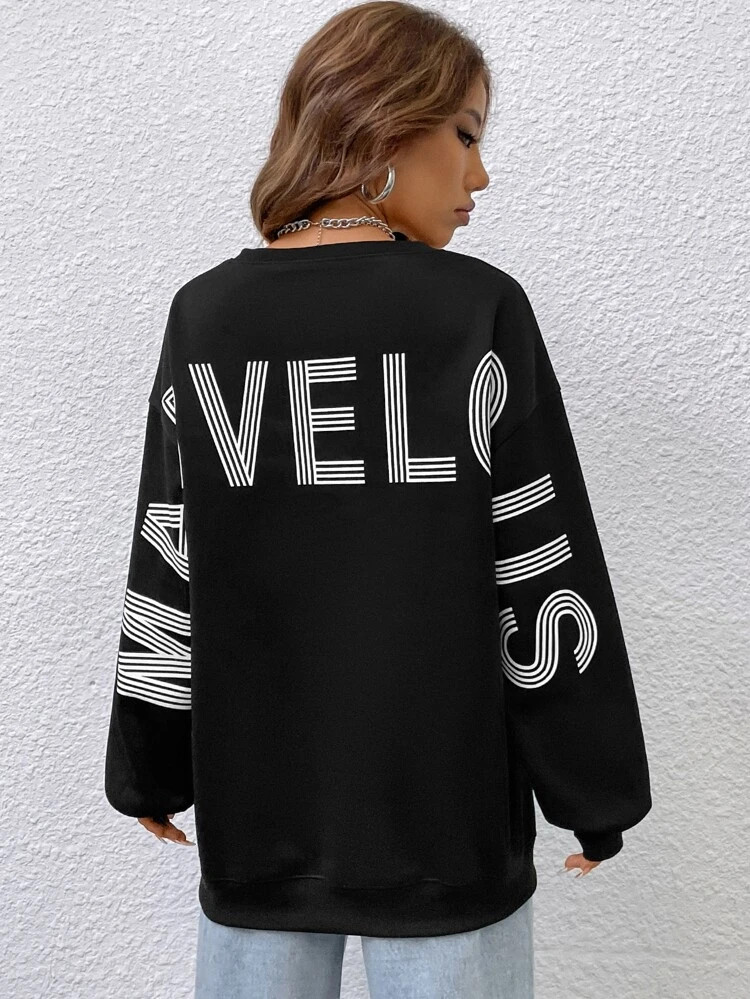 Fifth Avenue DIFT773 Marvellous Printed Sweatshirt - Black