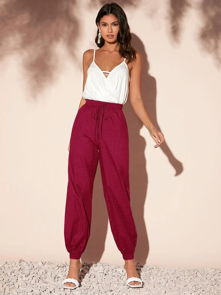 Fifth Avenue Women's Elastic Waist Pocket Detail Pants FAWLP89