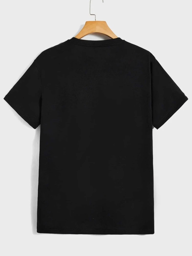 Fifth Avenue Eagle Printed MIFT375 T-Shirt - Black