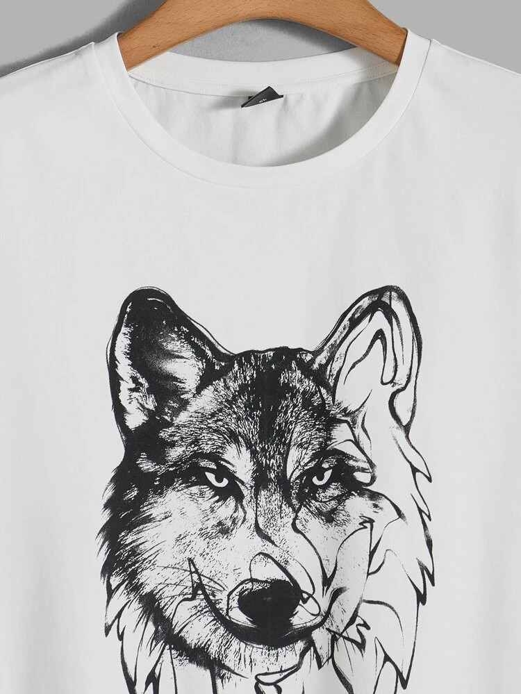 Fifth Avenue Fox Printed MIFT387 T-Shirt - White