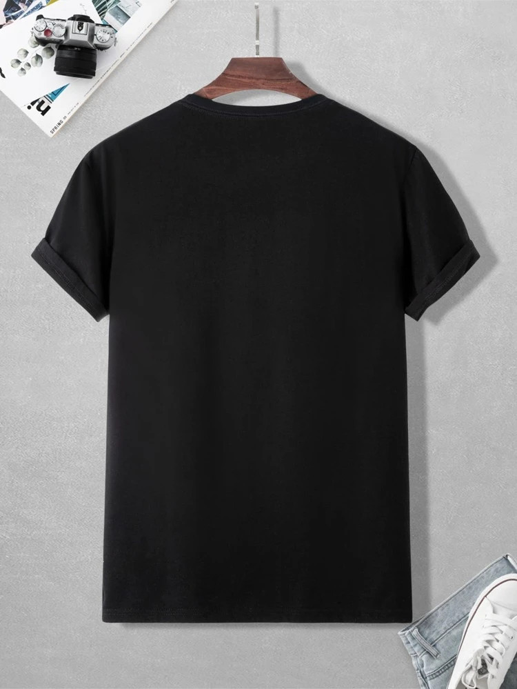 Fifth Avenue Text Elephant Printed MIFT400 T-Shirt - Black