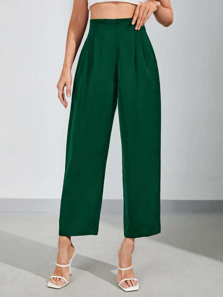 Fifth Avenue Women's Elastic Pleat Detail Waist Pocket Detail Pants FAWLP105