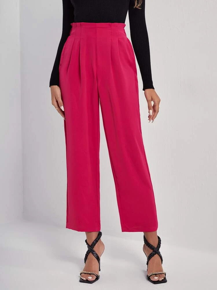 Fifth Avenue Women's Elastic Pleat Detail Waist Pocket Detail Pants FAWLP107