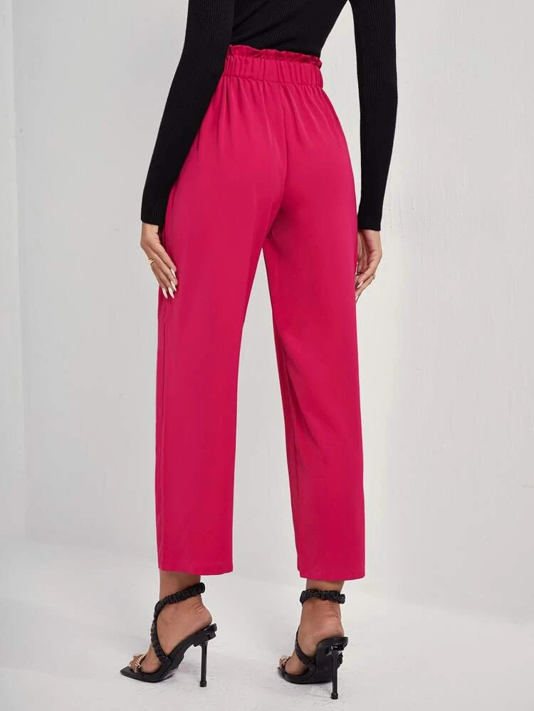 Fifth Avenue Women's Elastic Pleat Detail Waist Pocket Detail Pants FAWLP107