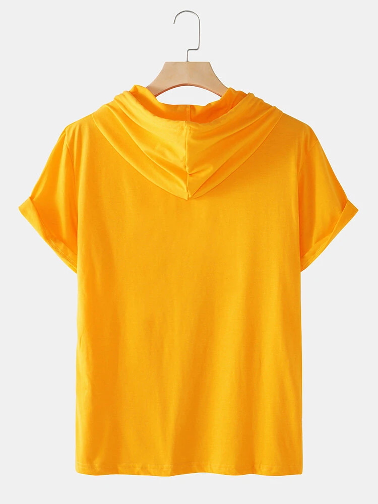 Fifth Avenue Coffee Pocket Print MIFT435 Hooded ROKA T-Shirt - Yellow