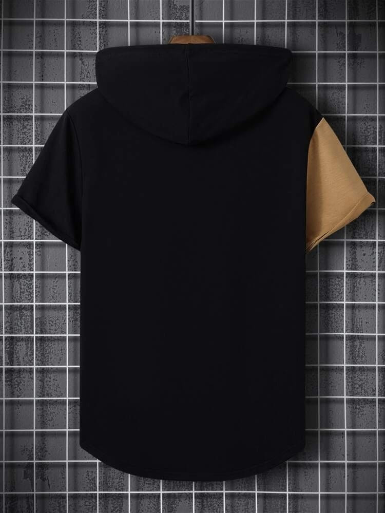 Fifth Avenue TRINKIT Printed Color Block Hooded T-Shirt