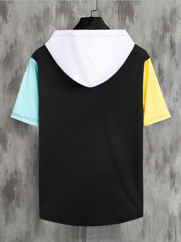 Fifth Avenue ZIRKO Color Block Printed Hooded T-Shirt