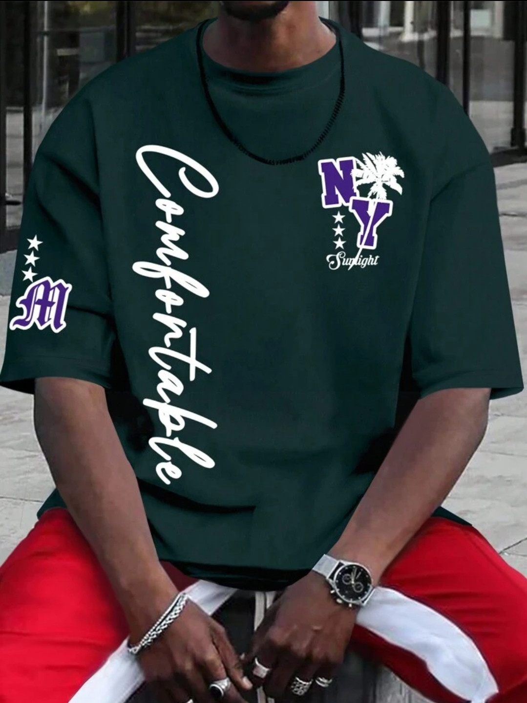 Nine Zero NY Comfortable Printed NZMT6 T-Shirt - Green