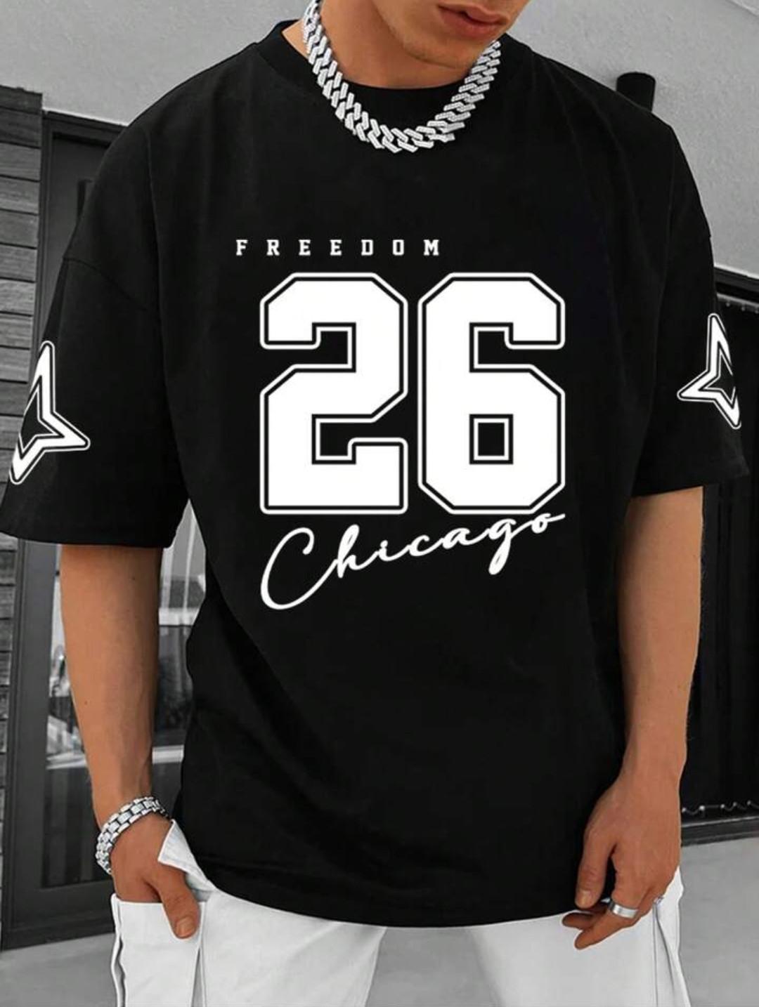 Nine Zero Chicago 26 Printed NZMT7 T-Shirt - Black