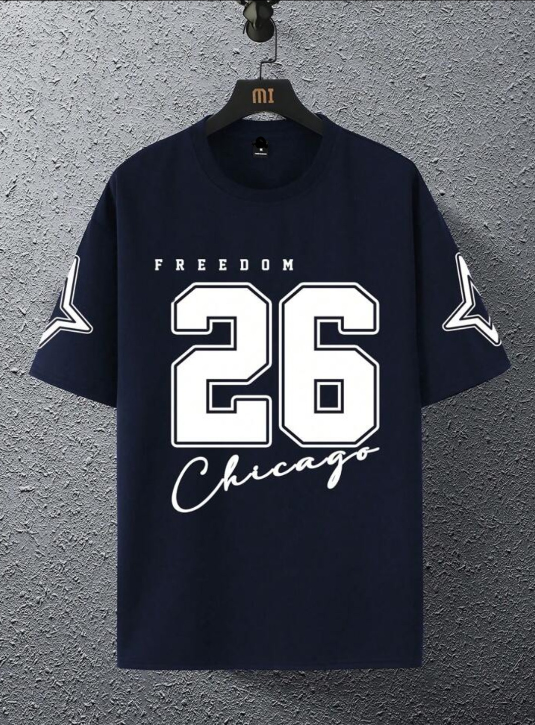 Nine Zero Chicago 26 Printed NZMT7 T-Shirt - Navy Blue