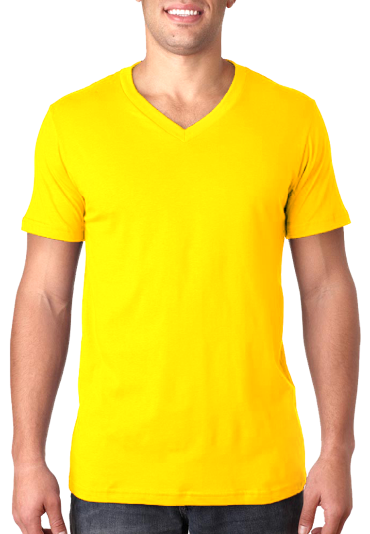 Yellow V Neck T Shirt by Tee-Tall