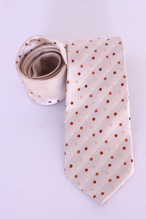 Tayyab Bombal Men's Light Pink Polka Dot Necktie