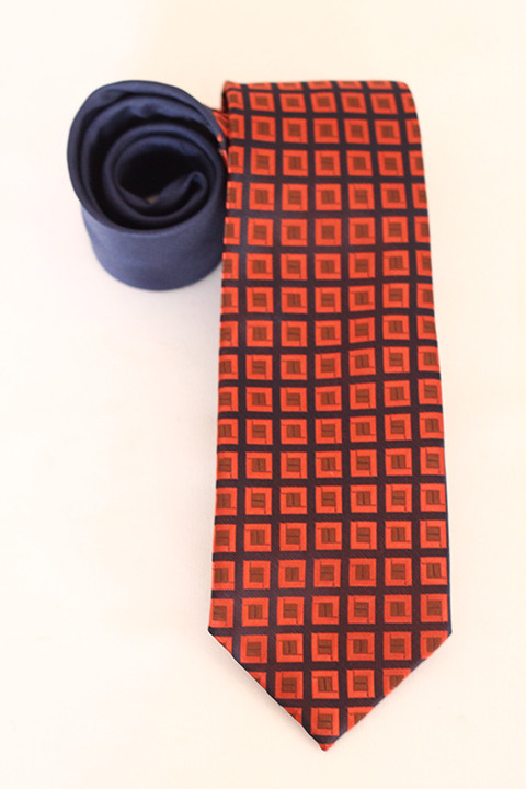 Tayyab Bombal Men's Copper/Navy Necktie