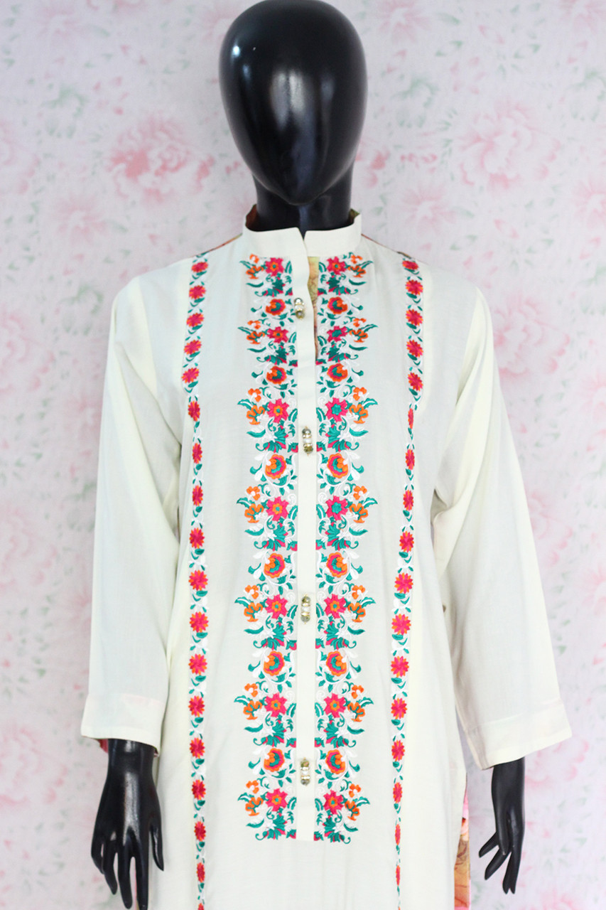 Offwhite Silk Lawn Shirt By Marjan