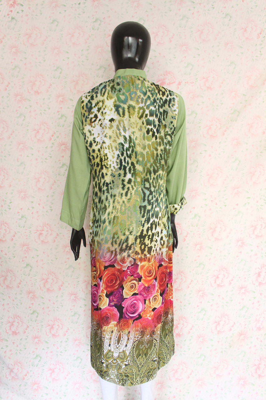 Lime-Green Silk Lawn Shirt By Marjan