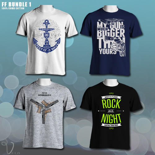 Bundle of 4 Printed T-Shirts FF1 by Velo