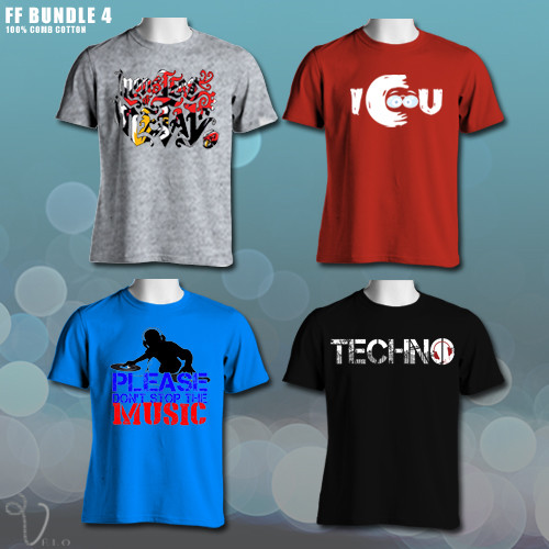 Bundle of 4 Printed T-Shirts FF4 by Velo