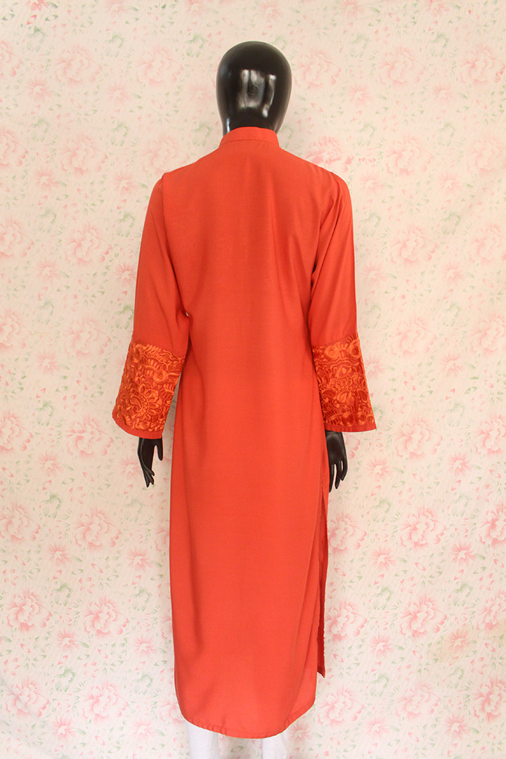 Rust Silk Lawn Shirt 2 By Marjan