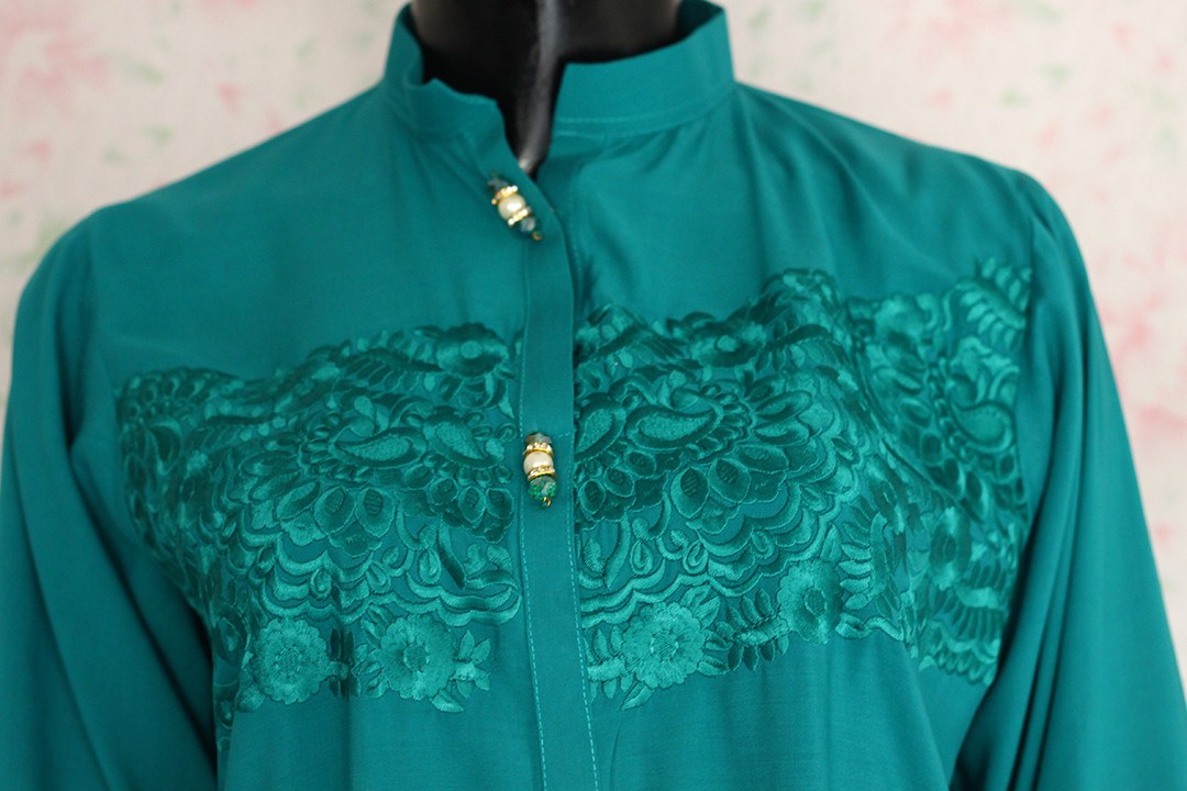 Turqouise  Silk Lawn Shirt 2 By Marjan