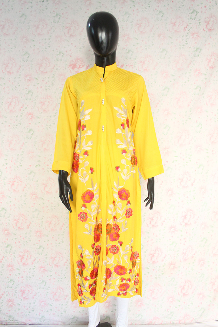 Yellow  Silk Lawn Shirt 2 By Marjan