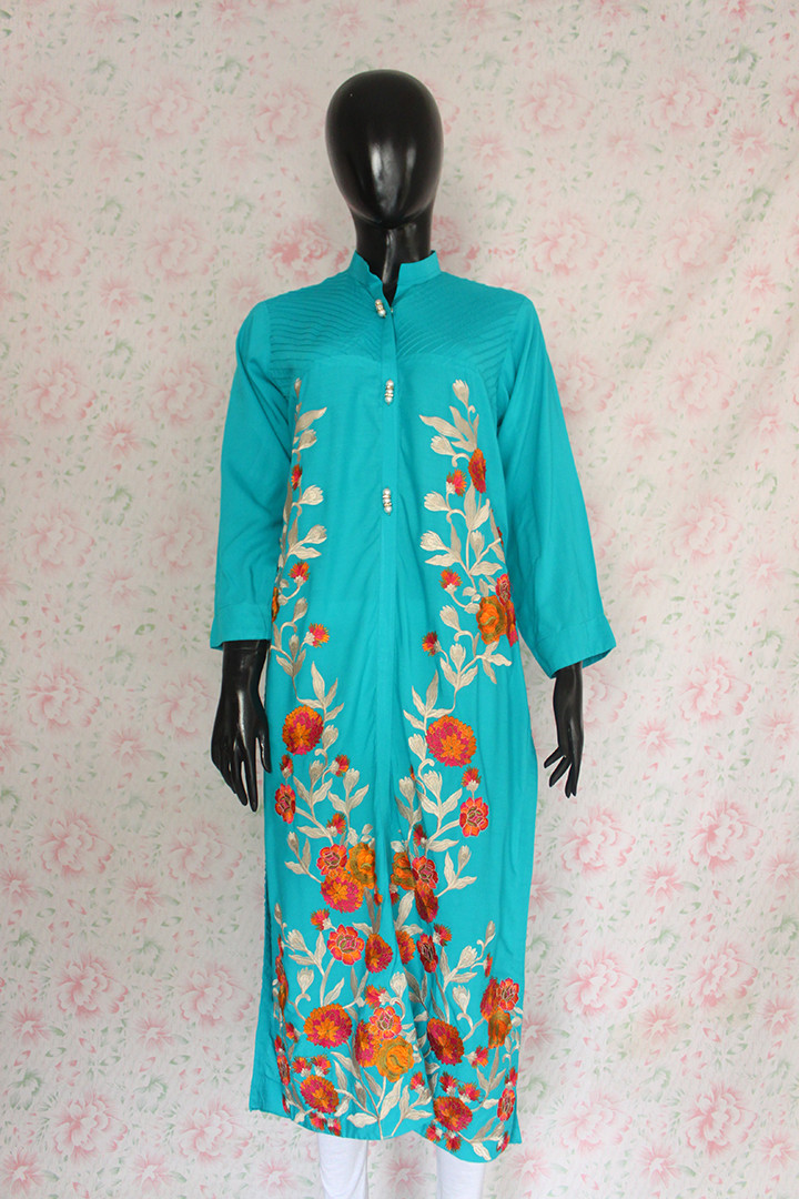 Blue Silk Lawn Shirt 2 By Marjan