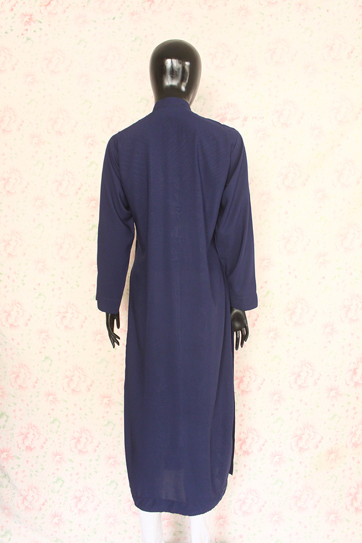 Navy Blue Silk Lawn Shirt 2 By Marjan