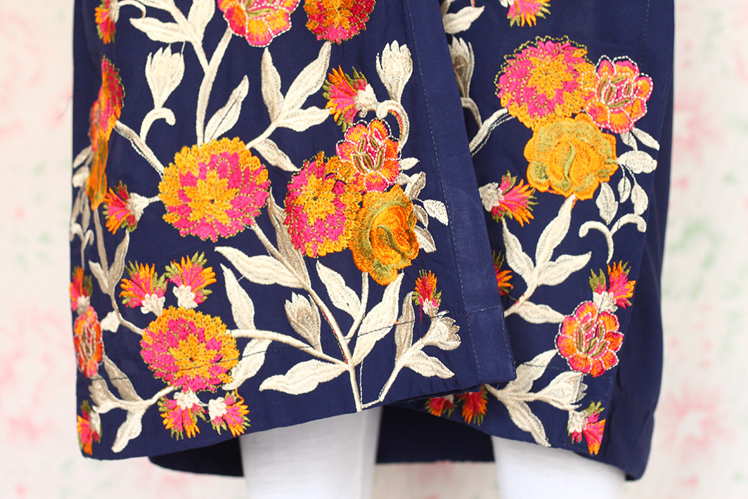 Navy Blue Silk Lawn Shirt 2 By Marjan