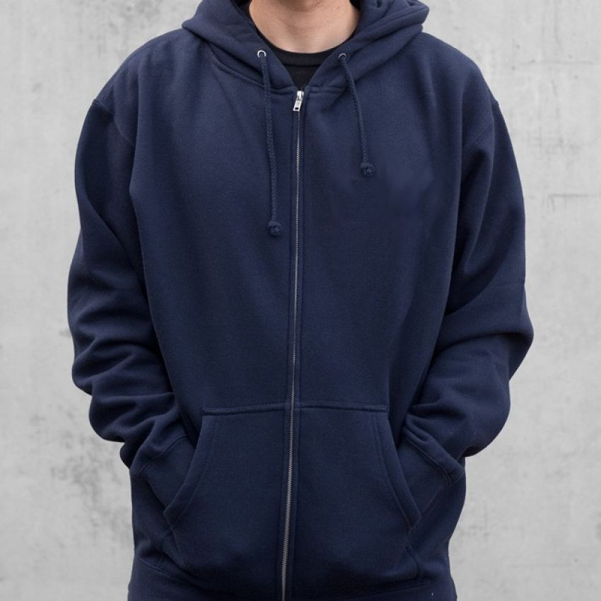 Navy Blue Premium Fleece Zip Hoodie by Tee Tall