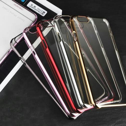 fshang Transparent Cool Case for iPhone 6 Plus - Rose Red