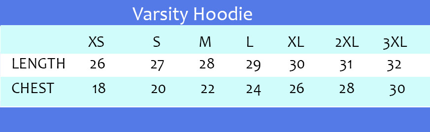 Varsity Hoodie by Rush With Fleece Lining - Charcoal