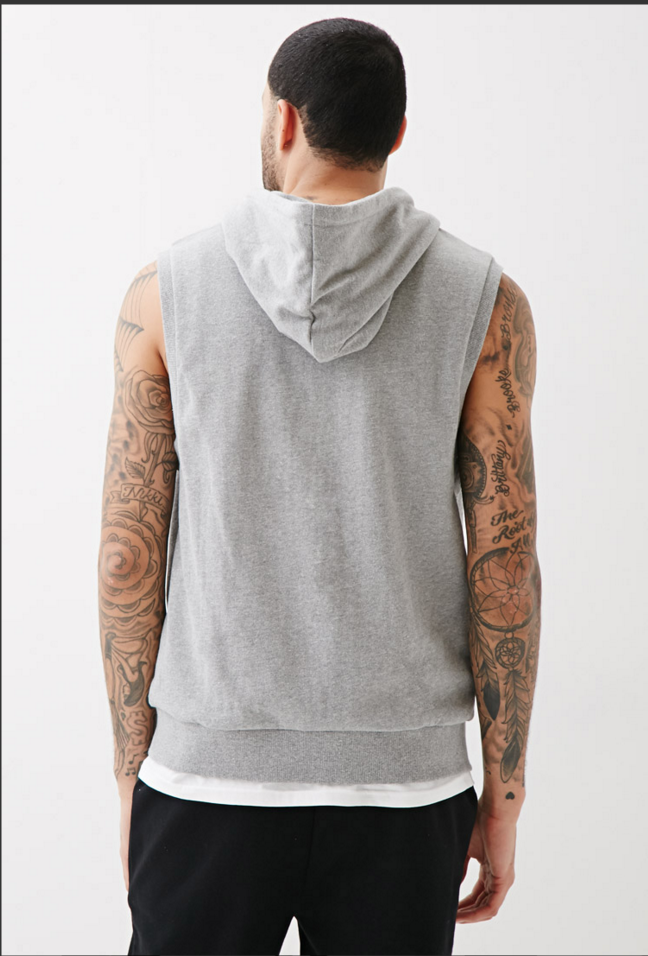 Sleeveless Hoodie by Terranova - Heather Grey